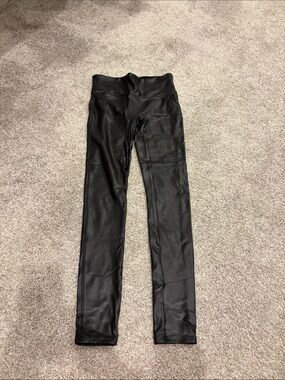 SPANX Black Faux-Leather High-Waist Leggings